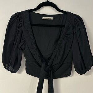 Abercrombie & Fitch cotton tied crop top